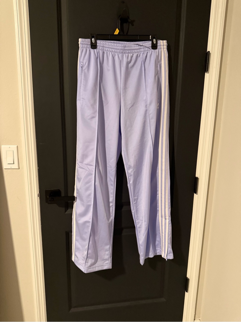 Adidas Lavender Track Pants with Side Stripes